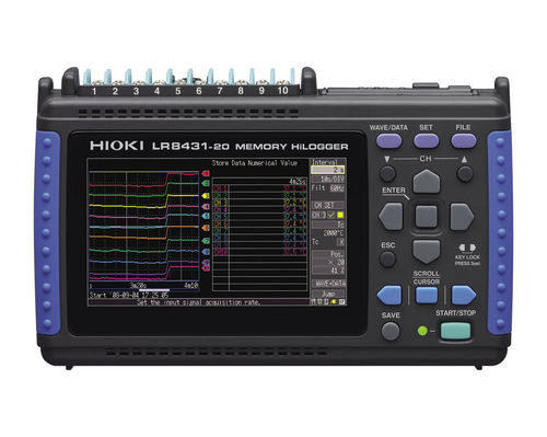 Registrador de datos de tensión - 10ch, ±100 mV - ±60 V, 200°C - 2000°C | LR8431-20 - HIOKI E.E. CORPORATION - USB / con pantalla LCD / programable