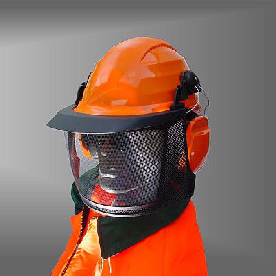 Casco forestal - 2606 FPN - ENHA GmbH - naranja / con rejilla de protección / con visera