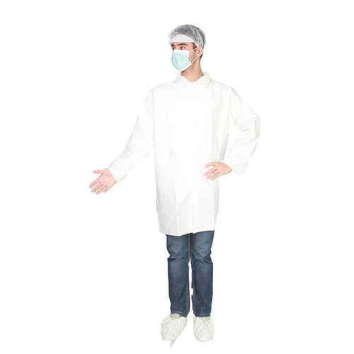 Bata de trabajo - WLL4003 - Hubei Wanli Protective Products Co., Ltd. - de tejido SMS / de tejido microporoso / de polipropileno
