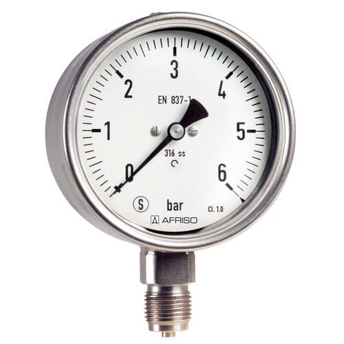 Manómetro de esfera - RF63SiGly D802 - AFRISO-EURO-INDEX - G 1/4 / G 1/2 / de acero inoxidable