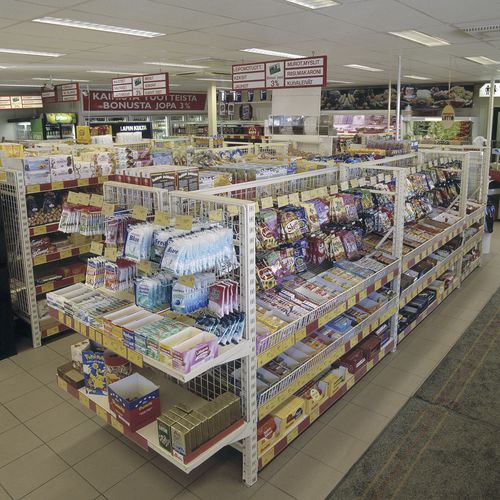 Sistema de estanterías comercial - Optim shop fitting system - Dexion - con tablas / para carga ligera