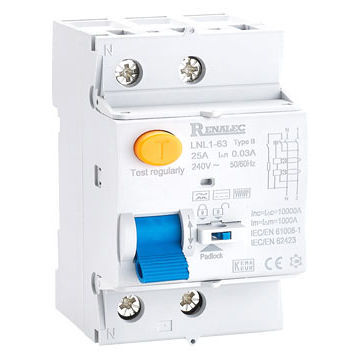 Disyuntor magnético - LNL1-63(B type)-RCCB - WENZHOU RENA ELECTRIC CO.,LTD - de baja tensión / de corriente residual / para la distribución