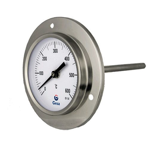 Termómetro bimetálico - D41D series - GESA TERMOMETROS - de esfera / con brida / de acero inoxidable