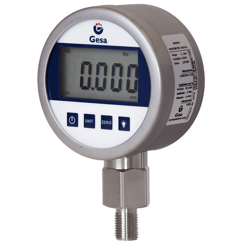 Manómetro con pantalla LCD - MD0906D80R series - GESA TERMOMETROS - de acero inoxidable / para gas / para líquido