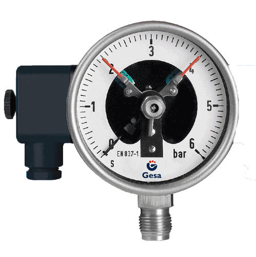 Manómetro de esfera - M0306C series - GESA TERMOMETROS - encastrable / BSP 1/2 / de acero inoxidable