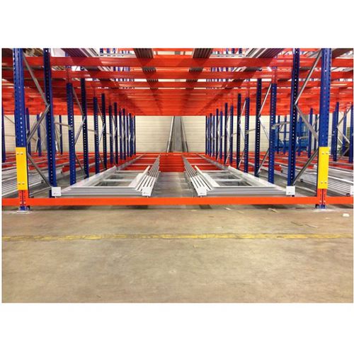 Sistema de estanterías push-back - SAAR LAGERTECHNIK GmbH - para carga alargada / de acero