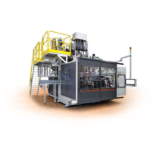 Extrusora sopladora - PB50E series - Plastiblow - para botellas / para contenedores / con dos estaciones