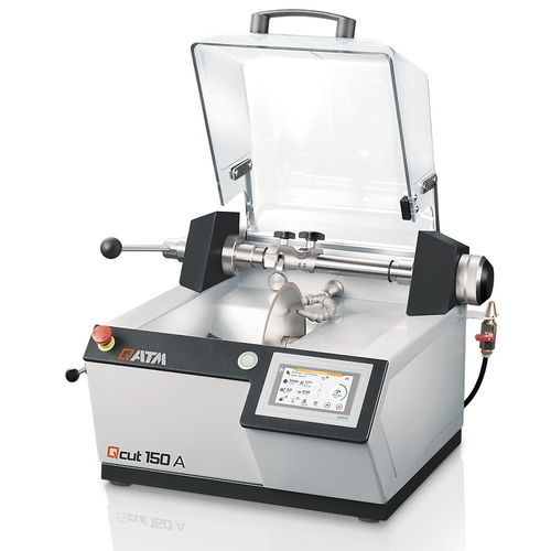 Máquina de corte de metalografía - QCUT 150 A - QATM - de hoja rotativa / con asistencia digital / rectificadora