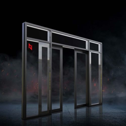 Puerta corredera - naffco - de acero / acristalados / para interior
