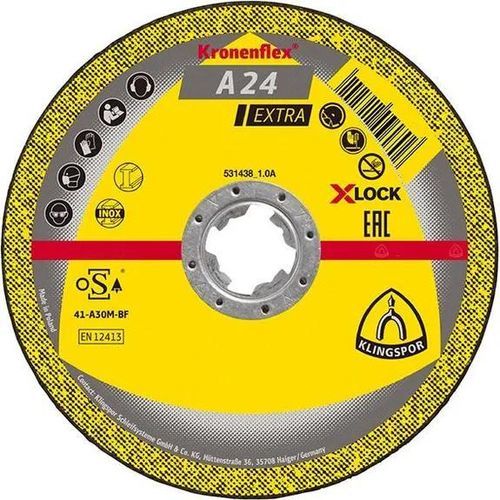 Disco tronzador de metal - A24Ex X-Lock - KLINGSPOR - para hierro fundido / de metales no ferrosos / para acero