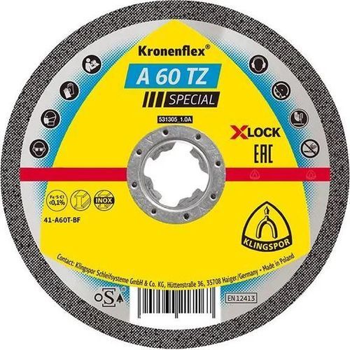 Disco tronzador de metal - A60TZ X-Lock - KLINGSPOR - para chapas / de metales no ferrosos / para acero inoxidable
