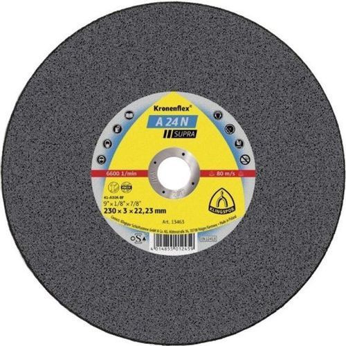 Disco tronzador de metal - A24N Supra - KLINGSPOR - para acero / para acero inoxidable / de óxido de aluminio