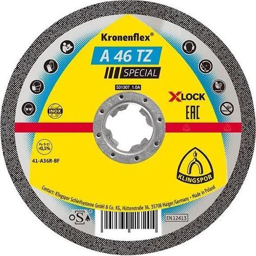 Disco tronzador para acero - A46TZ X-Lock - KLINGSPOR - para acero inoxidable / de óxido de aluminio / para amoladora angular