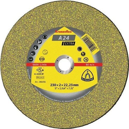 Disco tronzador de metal - A 24 Extra - KLINGSPOR - de óxido de aluminio / para máquina fija / para amoladora angular