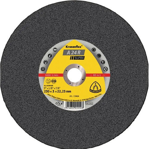 Disco tronzador para acero - A 24 R Supra - KLINGSPOR - para acero inoxidable / de óxido de aluminio / para amoladora angular