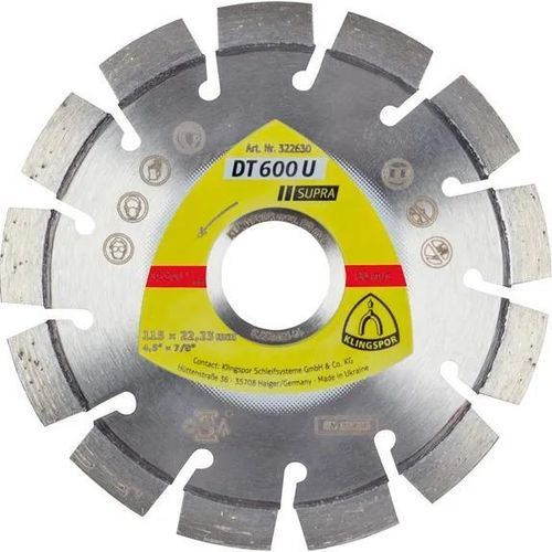 Disco tronzador para piedra - DT600U - KLINGSPOR - para hormigón / para cerámica / para granito