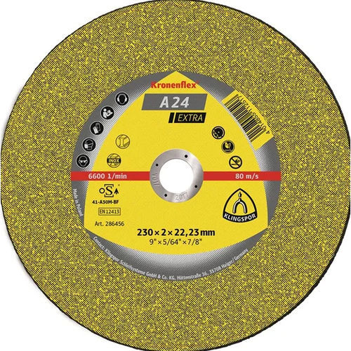 Disco tronzador de metal - A 24 Extra - KLINGSPOR - para acero / para acero inoxidable / para amoladora angular