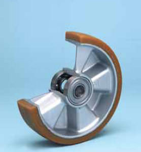 Rueda con aro - PE series - WICKE - barnizada con poliuretano / de aluminio / para cargas pesadas