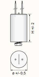 Condensador eléctrico de película - MFE 250 series - COMAR CONDENSATORI - cilíndrico / de iluminación