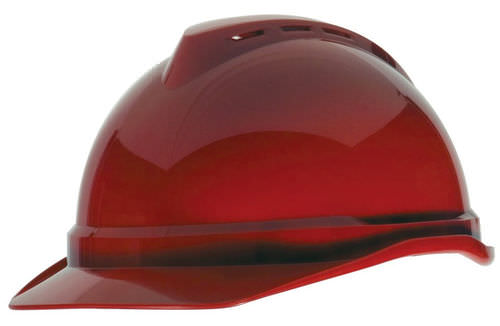 Casco para obras - V-Gard® 500  - Mine Safety Appliances Company - EN 397 / rojo