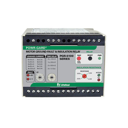 Relé de protección de fuga a tierra - PGR-6100 series - Littelfuse - de aislamiento / 1NA/NC / para motor eléctrico