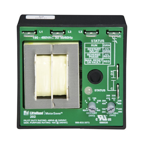 Relé de vigilancia de tensión - 202 series - Littelfuse - 1NA/NC / trifásico / para motor eléctrico