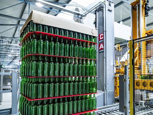 Despaletizador por empuje - AUTEFA SOLUTIONS - para botellas de vidrio / de manipulación
