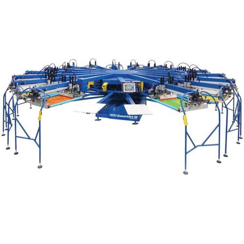 Máquina de serigrafia automática - GAUNTLET® III series - M&R - de 10 colores / para textiles / de alta velocidad