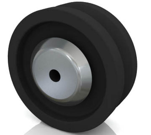 Rueda con aro - CV series - Darcor - de caucho / para maquinaria de construcción / con ranuras
