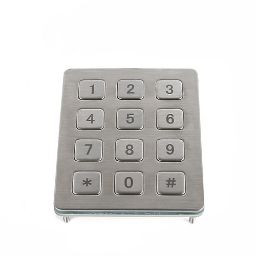 Teclado numérico de acero inoxidable - CT-KPS01-12-TM - NingBo ChenTe electronics Technologies Co.,Ltd - 12 teclas / empotrable / USB