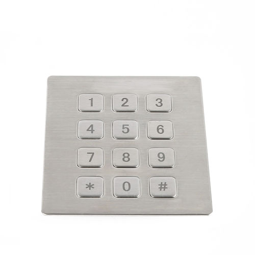 Teclado numérico 12 teclas -  CT-KPS11-12-TM - NingBo ChenTe electronics Technologies Co.,Ltd - empotrable / de acero inoxidable / IP65