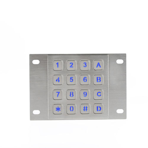 Teclado numérico 16 teclas - CT-KPS03-16-RM-BL - NingBo ChenTe electronics Technologies Co.,Ltd - empotrable / de acero inoxidable / IP65