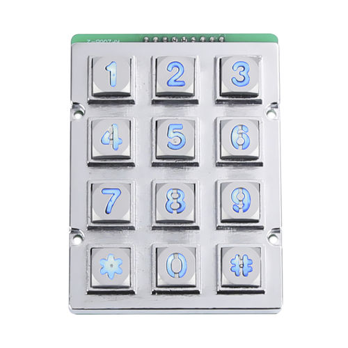 Teclado numérico 12 teclas - CT-KPZ04-12-RM-BL - NingBo ChenTe electronics Technologies Co.,Ltd - empotrable / de metal / USB