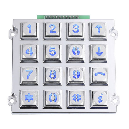 Teclado numérico con retroiluminación - CT-KPZ02-16-RM-BL - NingBo ChenTe electronics Technologies Co.,Ltd - 16 teclas / empotrable / de metal