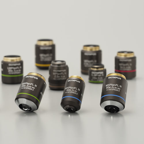 Objetivo de microscopio zoom - MXPLFLN series - Evident - Olympus Scientific Solutions - para inspección de semiconductores / con óptica semiapocromática