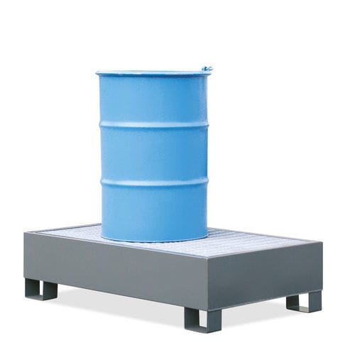 Paleta de retención para barriles - F0 series  - Righetto Serbatoi - acero al carbono / con rejilla galvanizada