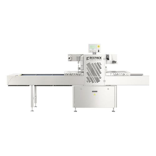 Operculadora lineal - REEPRO - Reepack S.r.l. Soc. Unip. - automática / para la industria alimentaria / al vacío