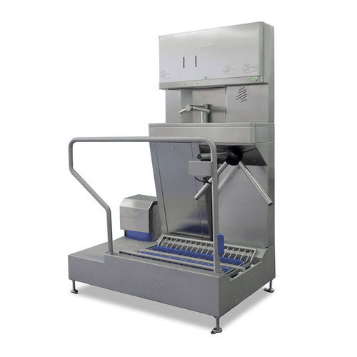 Esclusa higiénica con limpiador de suelas - SANIECO WD PLUS - Roser Construcciones Metalicas S.A. - con lavamanos / con desinfección