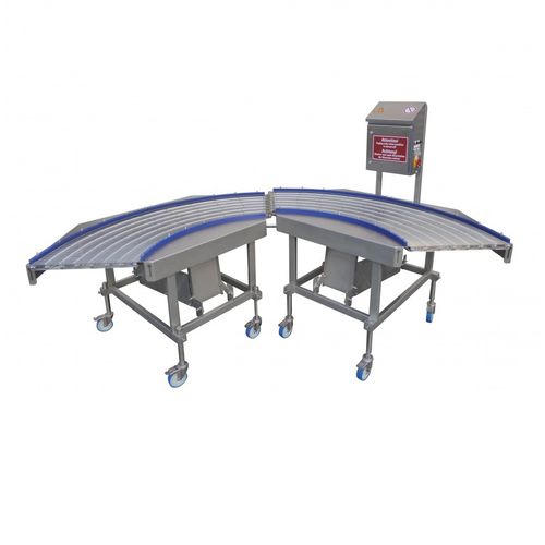 Transportador de banda - SK 90 ˚C - Schomaker Convenience Technik GmbH - curvo / de transporte / de carne