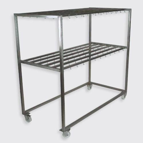 Carro de acero inoxidable - 100.688, 100.63 series - Eberhardt GmbH - con estantes / para carne / con ruedas giratorias