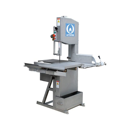 Sierra de cinta para huesos industrial - WAB35A-3C - Watanabe Foodmach Co., Ltd. - de acero inoxidable / con mesa deslizante