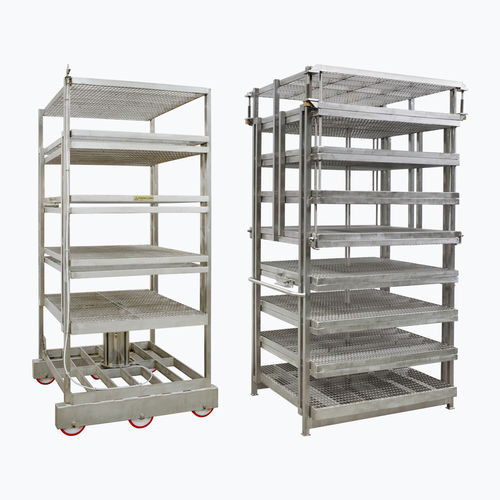 Sistema de estanterías para la industria agroalimentaria - Inox Meccanica S.p.A. - móvil / de acero inoxidable