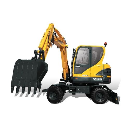 Miniexcavadora - R55W-9 - HYUNDAI HEAVY INDUSTRIES - de ruedas / diésel / para obra de construcción