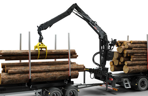 Cargadora forestal de pluma articulada - 140Z, 150Z series - Hiab - montada en camión