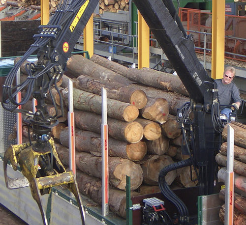 Cargadora forestal de pluma articulada - 1420S series - Hiab - montada en camión