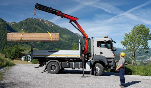 Grúa montada sobre camión - PK 12502 SH - Palfinger - articulada / para obra / de elevación