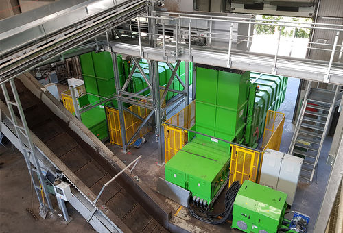 Compactador de basura con papel separador - STP series - Werner & Weber GmbH - estacionario / para estación de transferencia