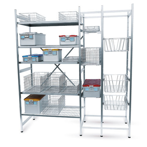 Sistema de estanterías para aplicaciones médicas - Conf Industries S.r.l. - con tablas / LIFO / de acero inoxidable