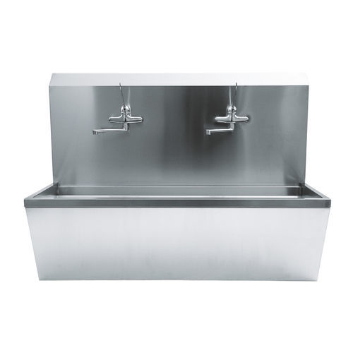 Fregadero médico - RUB series - Conf Industries S.r.l. - de acero inoxidable / higiénico / montaje en pared