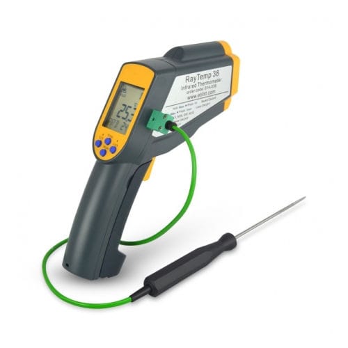 Termómetro de infrarrojos - RayTemp 38 - Electronic Temperature Instruments Ltd - de sonda / con pantalla LCD / con doble puntero láser